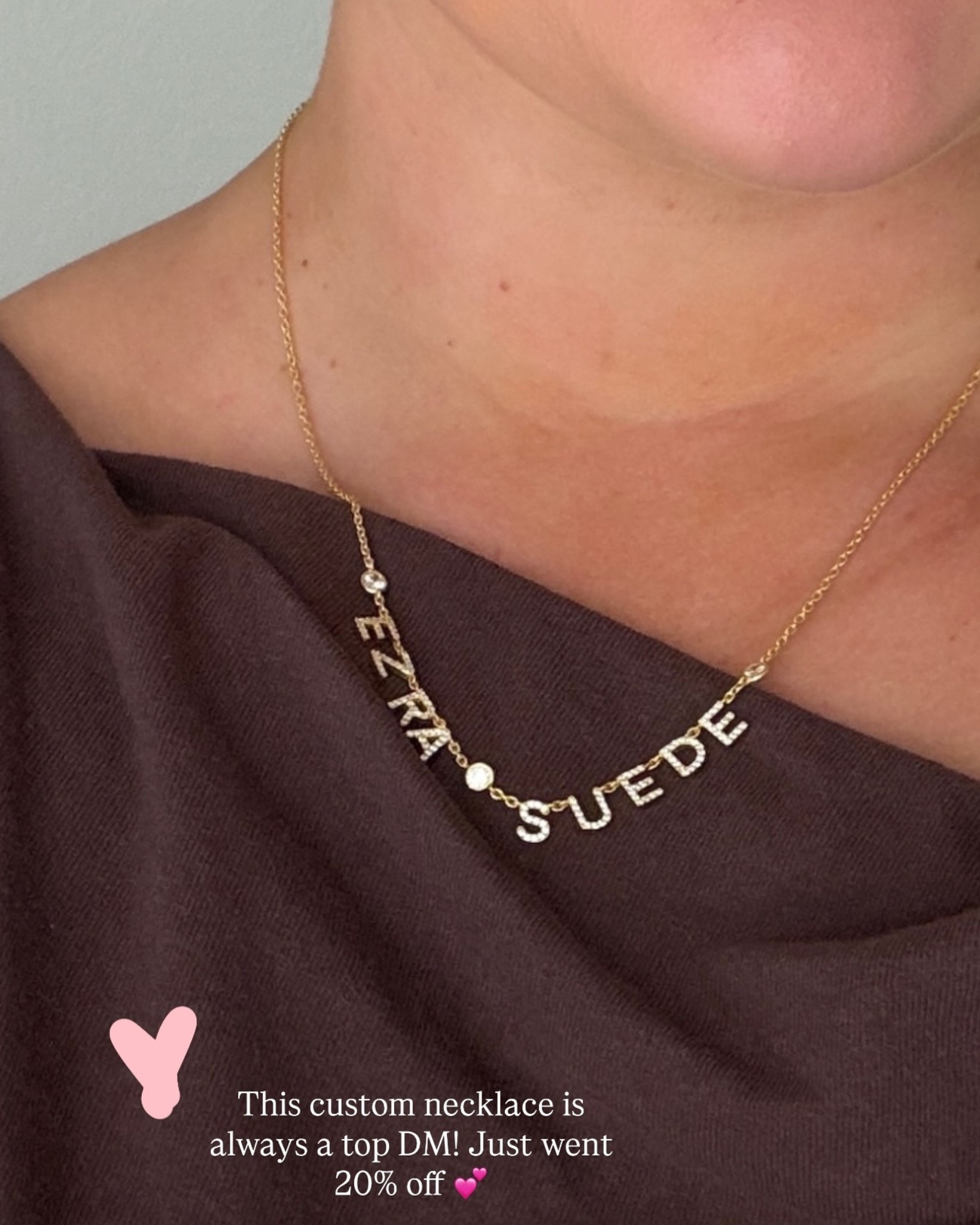 This custom necklace is always a top DM! Just went 20% off 💕 