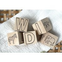 Jungle Theme Nursery Décor Blocks/Safari Baby's Room Decor - Rain Forest Including Lion, Giraffe, Koala, Other Zoo Animals | Etsy (US)