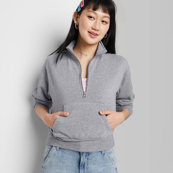 Women's Quarter Zip Sweatshirt - Wild Fable™ | Target