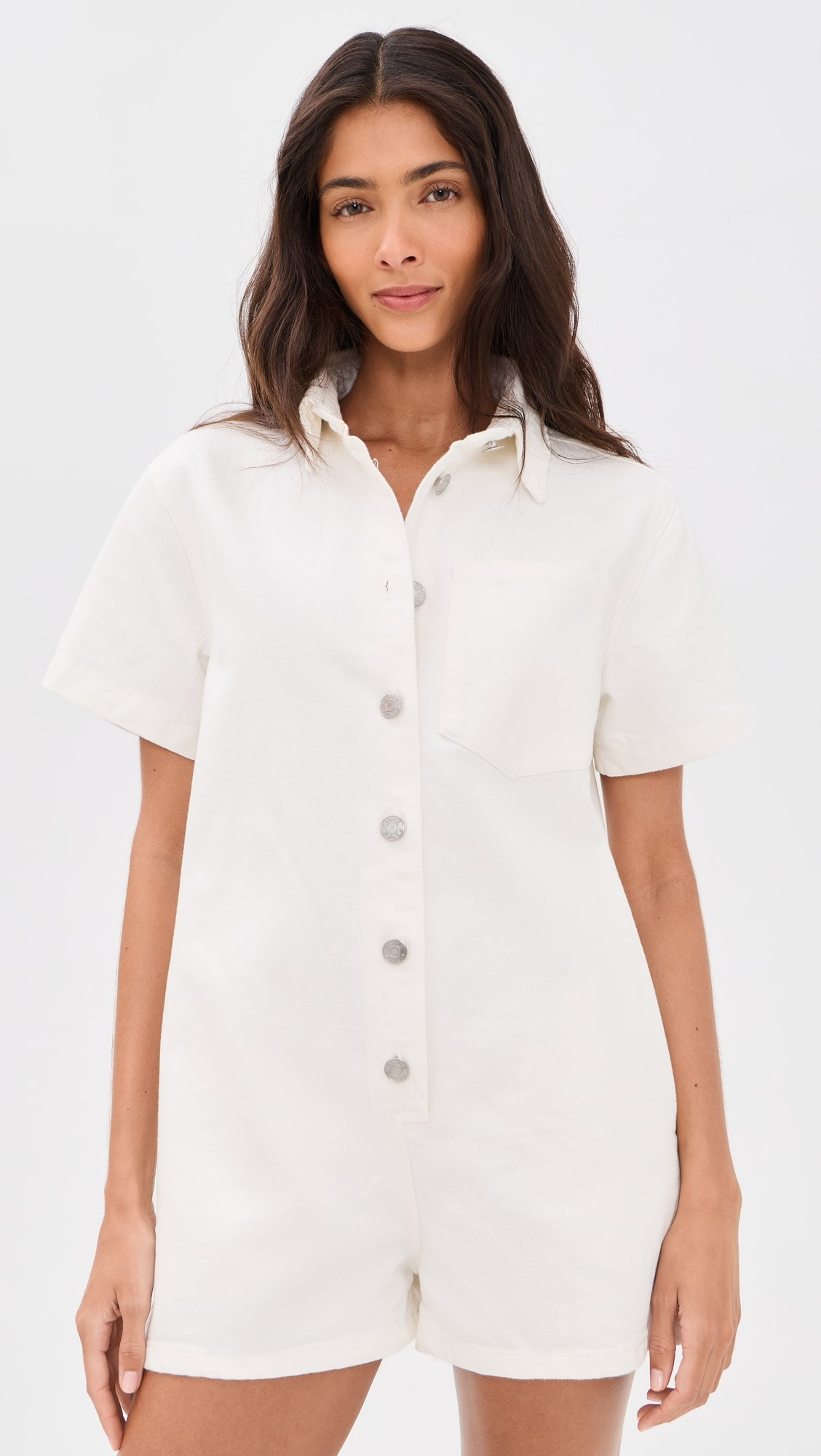 Short Sleeve Denim Romper | Shopbop