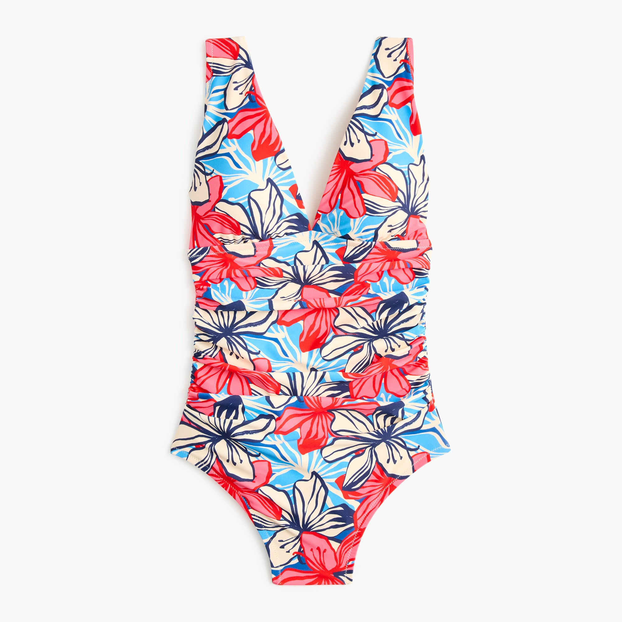 Ruched plunge one-piece swimsuit | J.Crew Factory