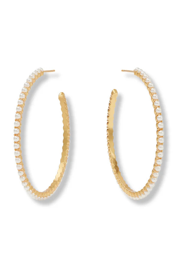 Julie Vos Juliet Large Pearl Hoop Earrings | The Willow Tree