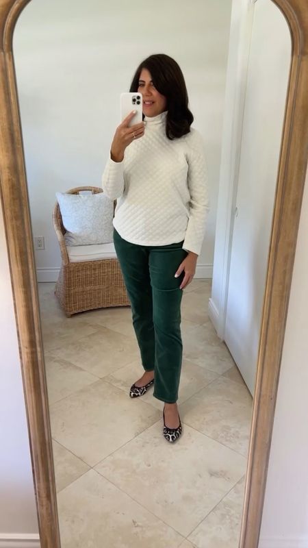 Love this quilted sweatshirt and green corduroy jeans fall outfit that’s on sale. I linked similar ballet flats. 

Work outfits, teacher outfits

#LTKstyletip #LTKover40 #LTKsalealert