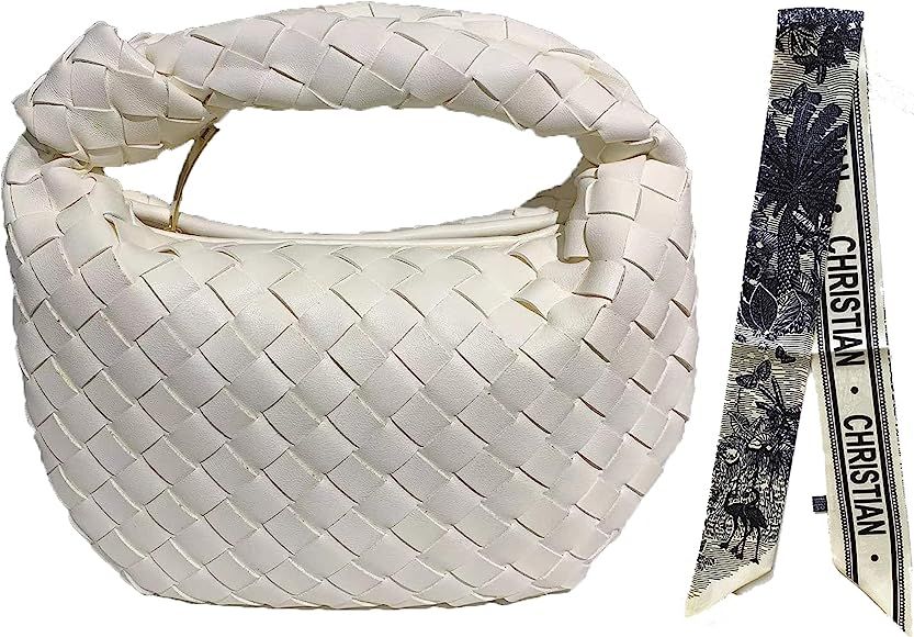 2022 Women Knotted Woven Handbag Pu Leather Dumpling Bags Fashion Designer Ladies Hobo Bag Summer Sh | Amazon (US)