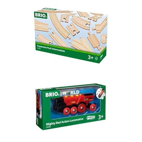 BRIO Expansion Pack Intermediate & Mighty Red Action Locomotive Bundle | Amazon (US)