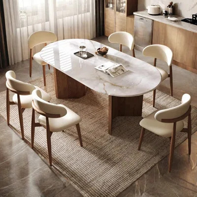 Modern Simple Luxury Stone Dining Table Sets | Wayfair North America