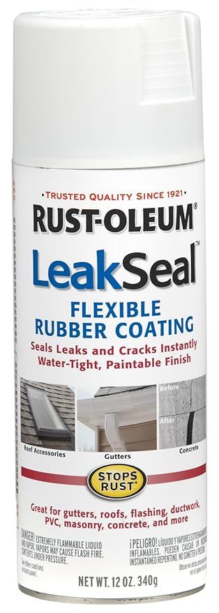 Rust-Oleum 267970 12-Ounce Leak Seal Flexible Rubber Sealant, White | Amazon (US)