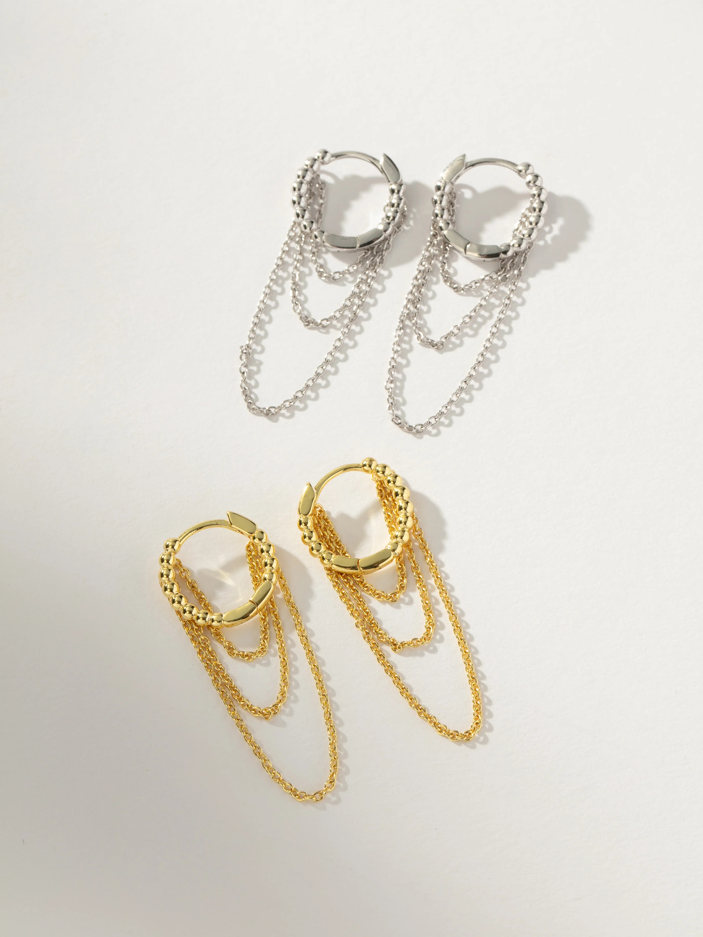 Chains Huggie Earrings in Gold | Gold Chain Hoops | Uncommon James | Uncommon James