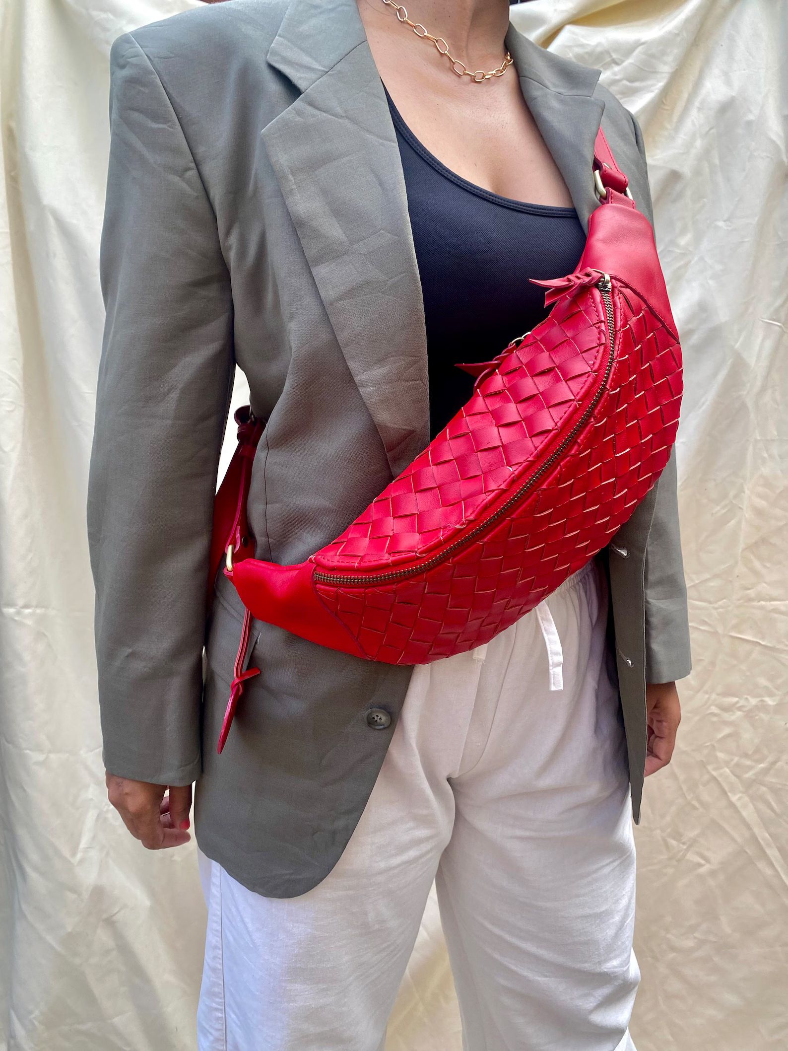 Samira Woven Leather Fanny Pack - Etsy | Etsy (US)