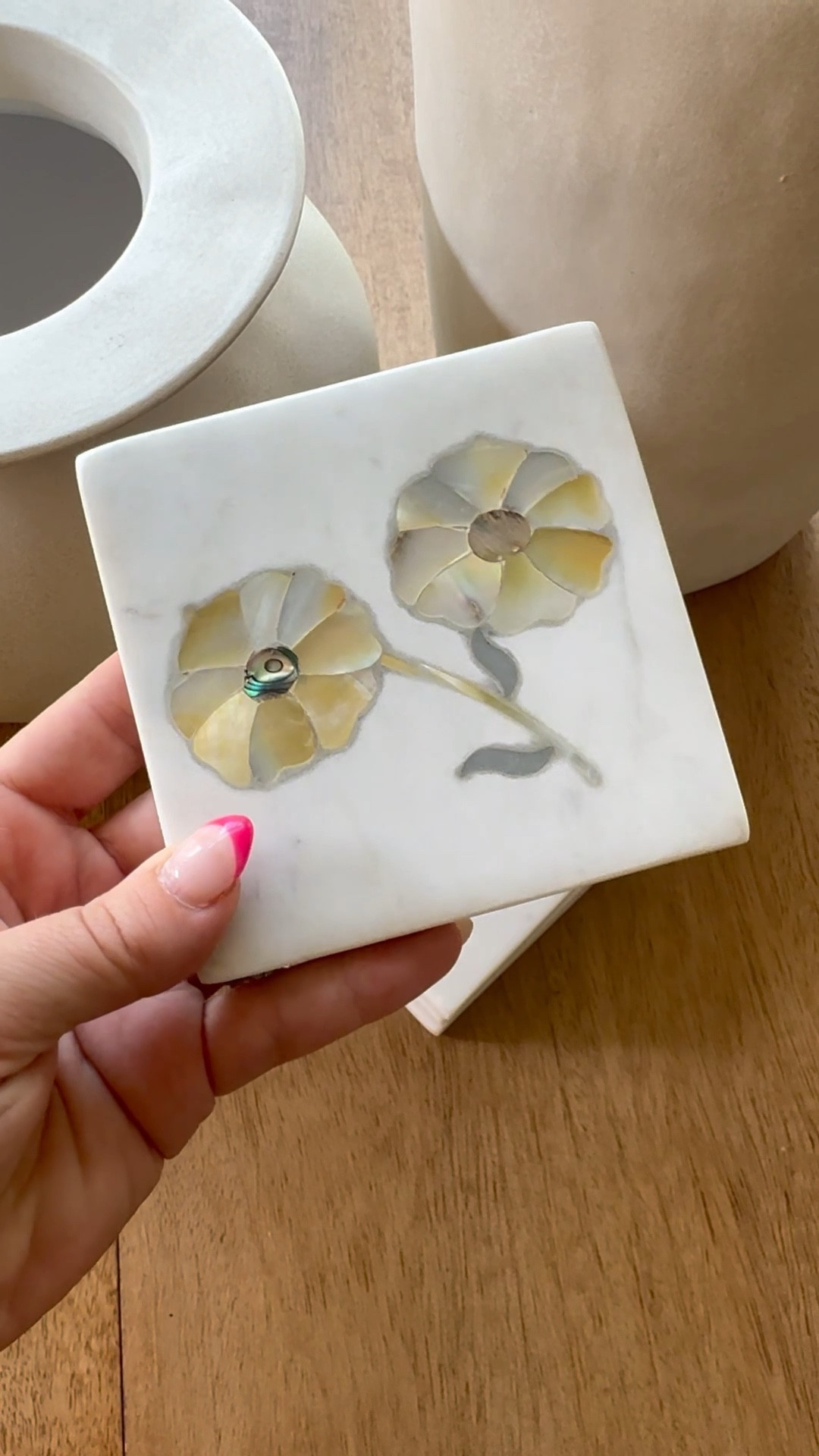 Marble coasters with floral inlay 😁