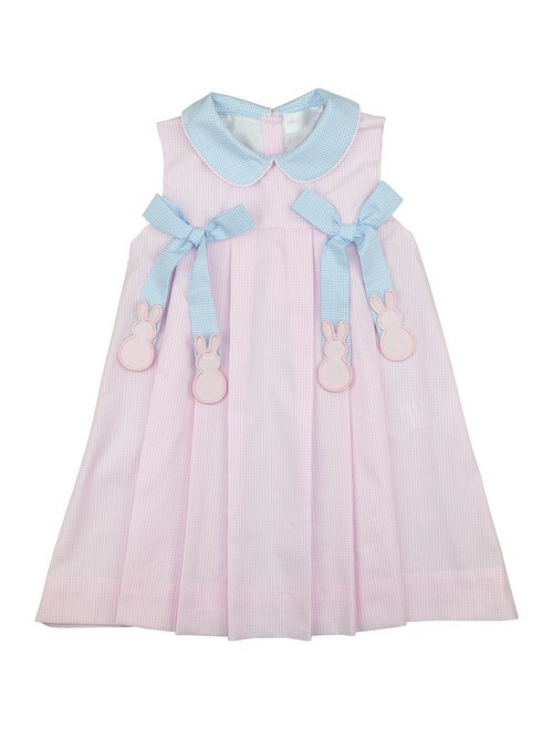 Pink Gingham Bunny Bow Dress | Cecil and Lou
