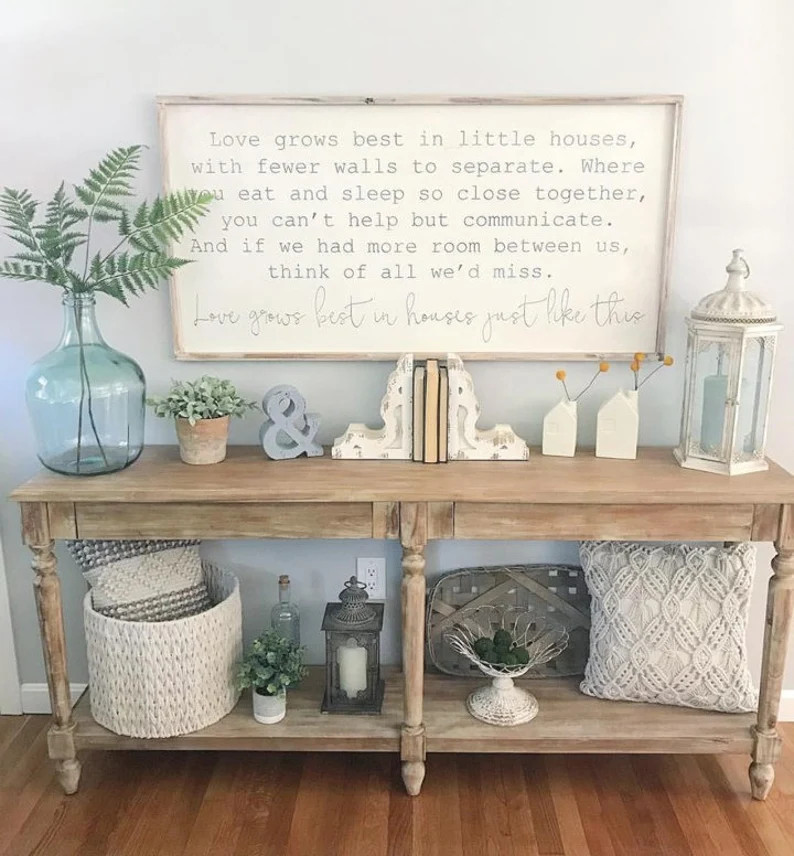 Love Grow Best in Little Houses 18x36 Handcrafted Custom Framed Wood Sign - Etsy | Etsy (US)