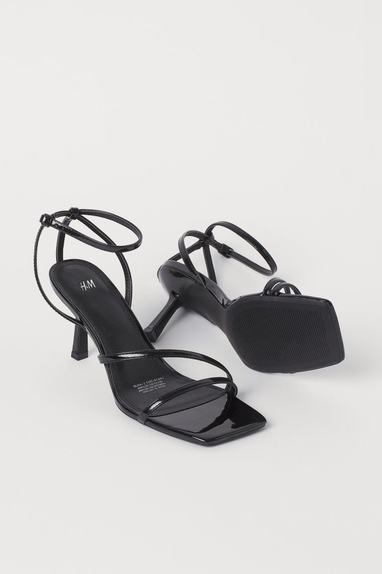 Patent strappy sandals | H&M (UK, MY, IN, SG, PH, TW, HK)