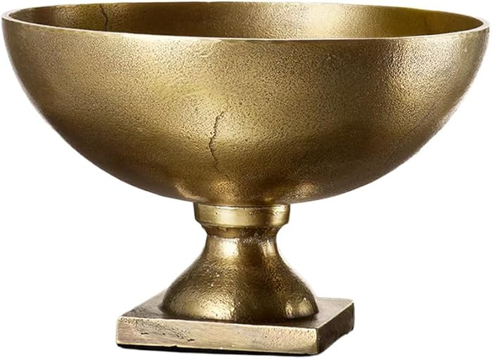 Serene Spaces Living Large Antique Brass Pedestal Bowl - Vintage Wedding Centerpiece and Flower V... | Amazon (CA)