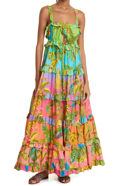 FARM Rio Ombr © Forest Cotton Maxi Dress in Multi at Nordstrom, Size Small | Nordstrom