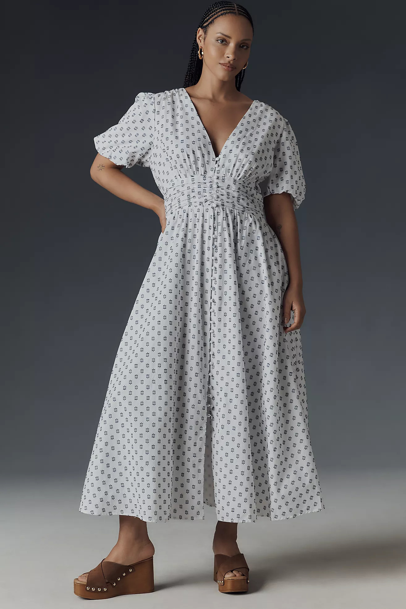 The Katerina Button-Front Dress: Textured Edition | Anthropologie (US)