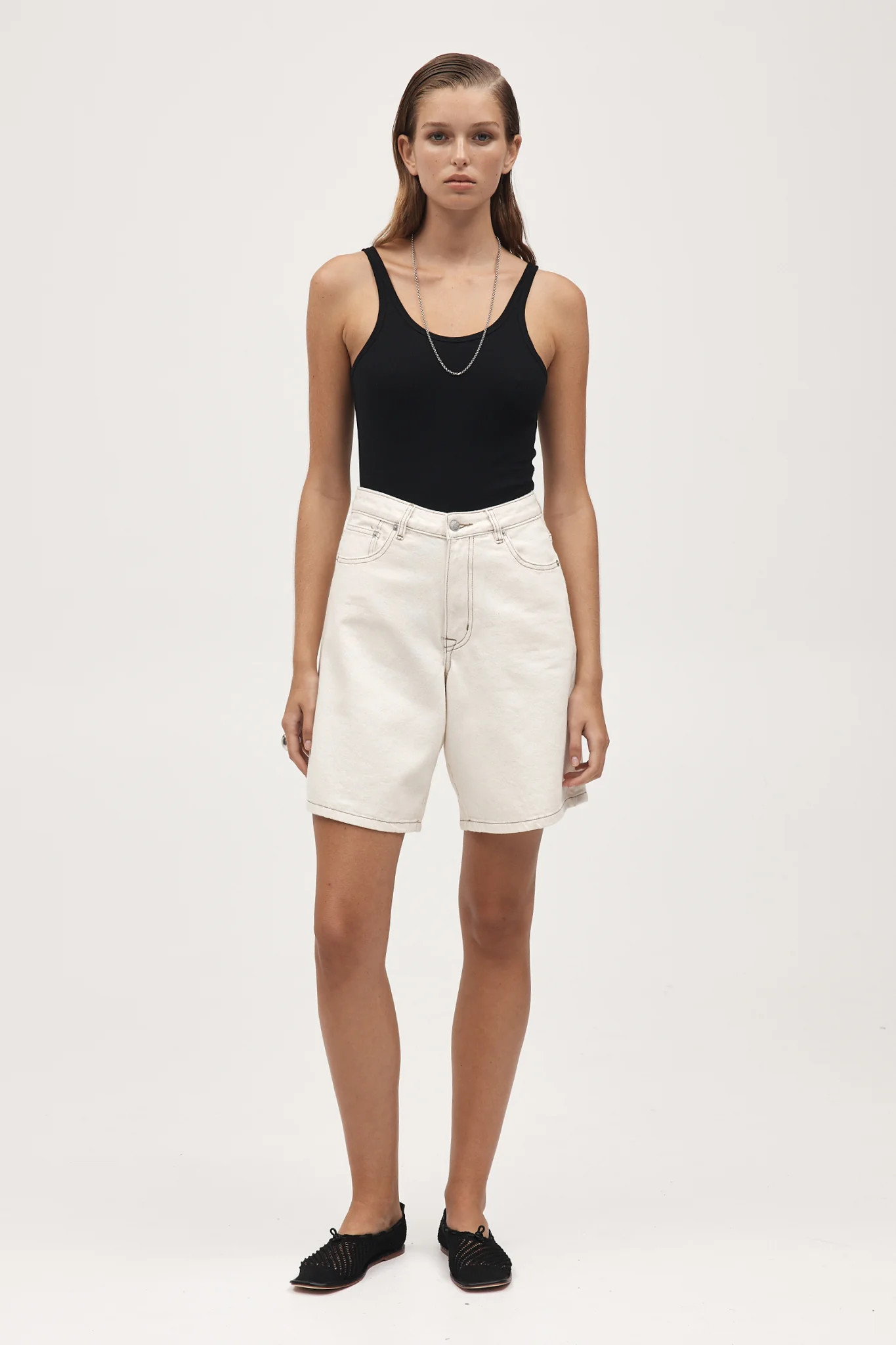 RELAXED JEAN SHORT - ECRU | Marle 