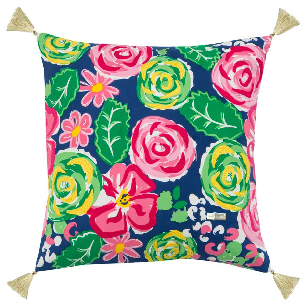 Simply Southern Floral Throw Pillow Pink - Rizzy Home | Target