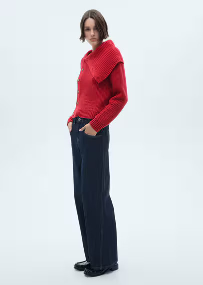 Funnel-neck sweater with buttons red - Women - S - MANGO | Mango (US/MX/AU)