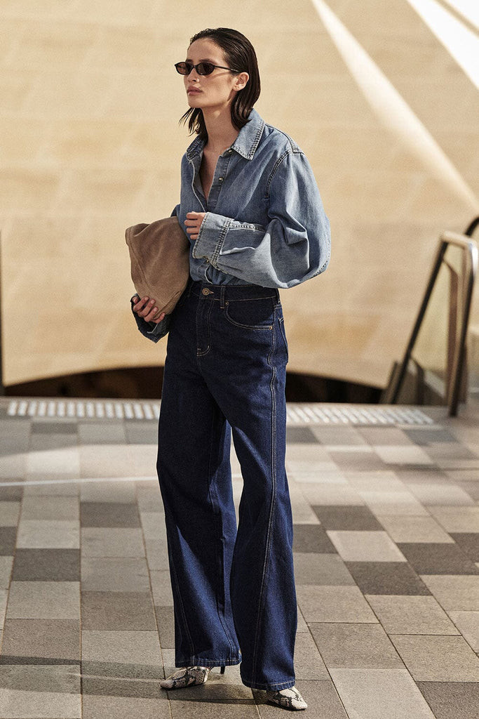 CARSON INDIGO TALL WIDE LEG JEAN | DISSH