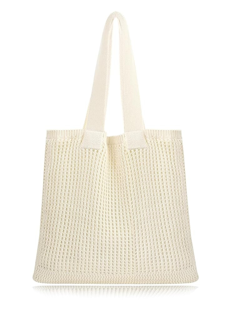 Beach Bag with added lining Crochet Tote Bag for Women Shoulder Bag Hobo Casual Handbags Shopping... | Amazon (US)