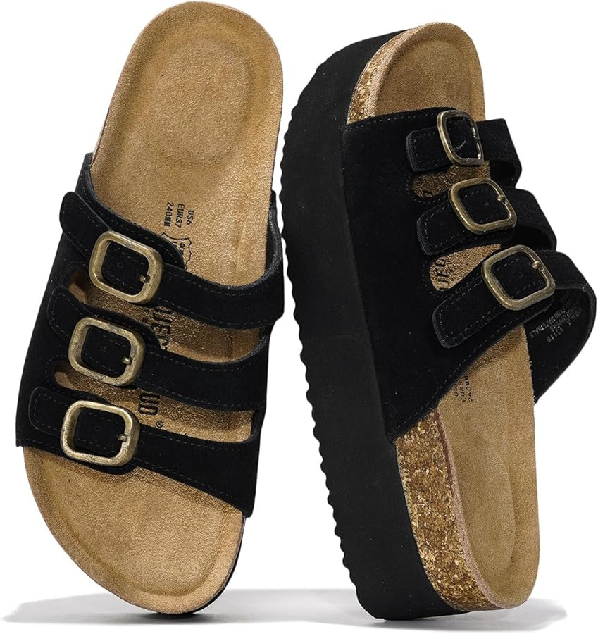 Project Cloud 100% Genuine Leather Platform Sandals Women Footwear - Comfortable Womens Slides Me... | Amazon (US)