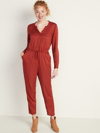 Waist-Defined Utility Jumpsuit for Women | Old Navy (US)