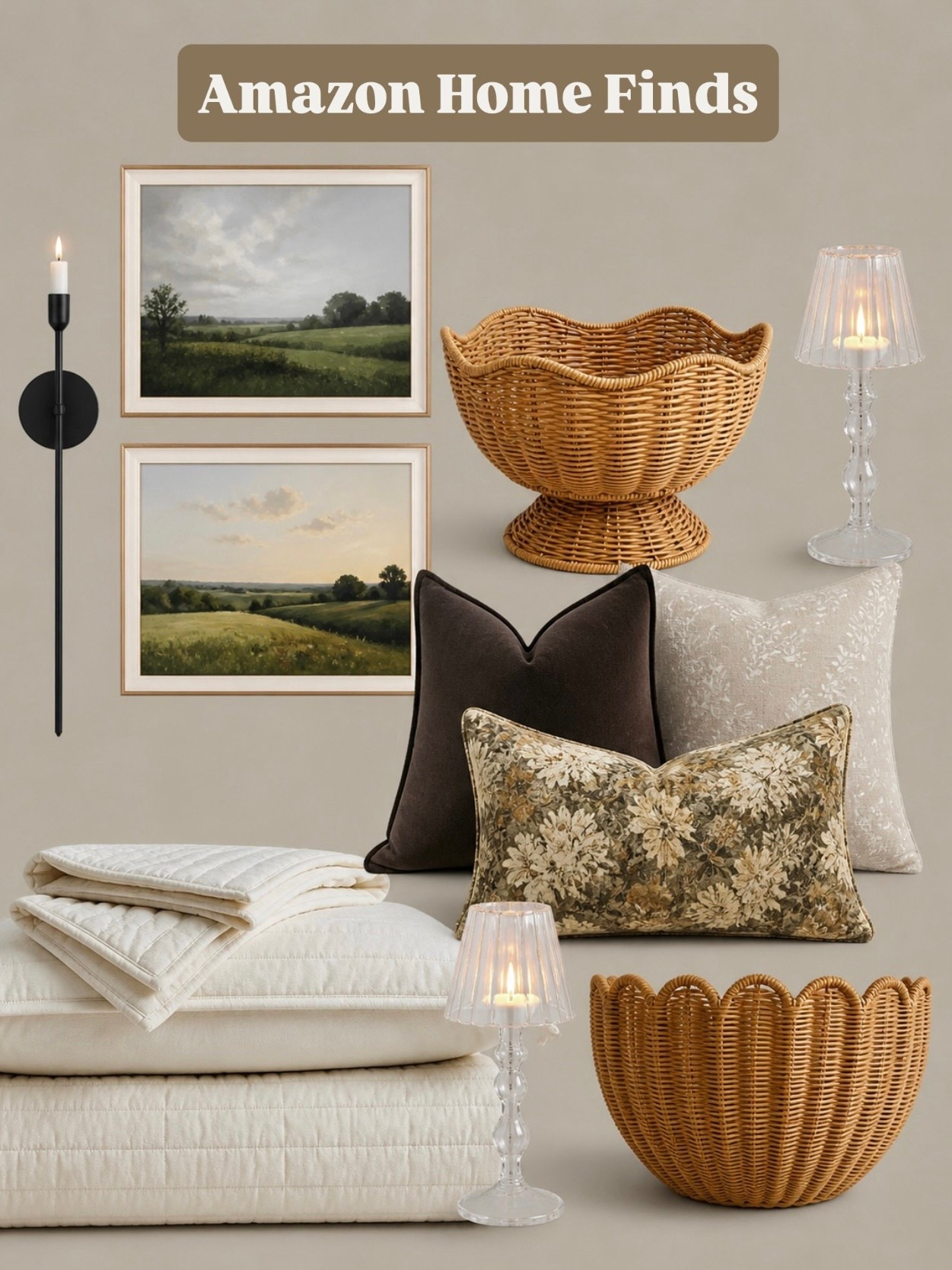 Designer-Inspired Amazon Home Finds for a Warm Neutral Home

Follow @farmtotablecreations on Instagram for more home finds and styling ideas 🤍

These designer-inspired finds are all about that layered, high-end look without the high-end price. The vintage-style artwork, woven baskets, soft neutral bedding, and textured pillows all work together to create a space that feels warm, collected, and effortlessly styled. These are the pieces that make your home feel finished without feeling overdone.

#pillows #throwpillows #bedding #wallart #baskets #candles #homedecor #bedroomdecor #amazonhome #neutraldecor



#LTKSaleAlert #LTKHome