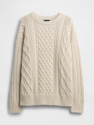 100% Cotton Oversized Cable-Knit Sweater | Gap (US)