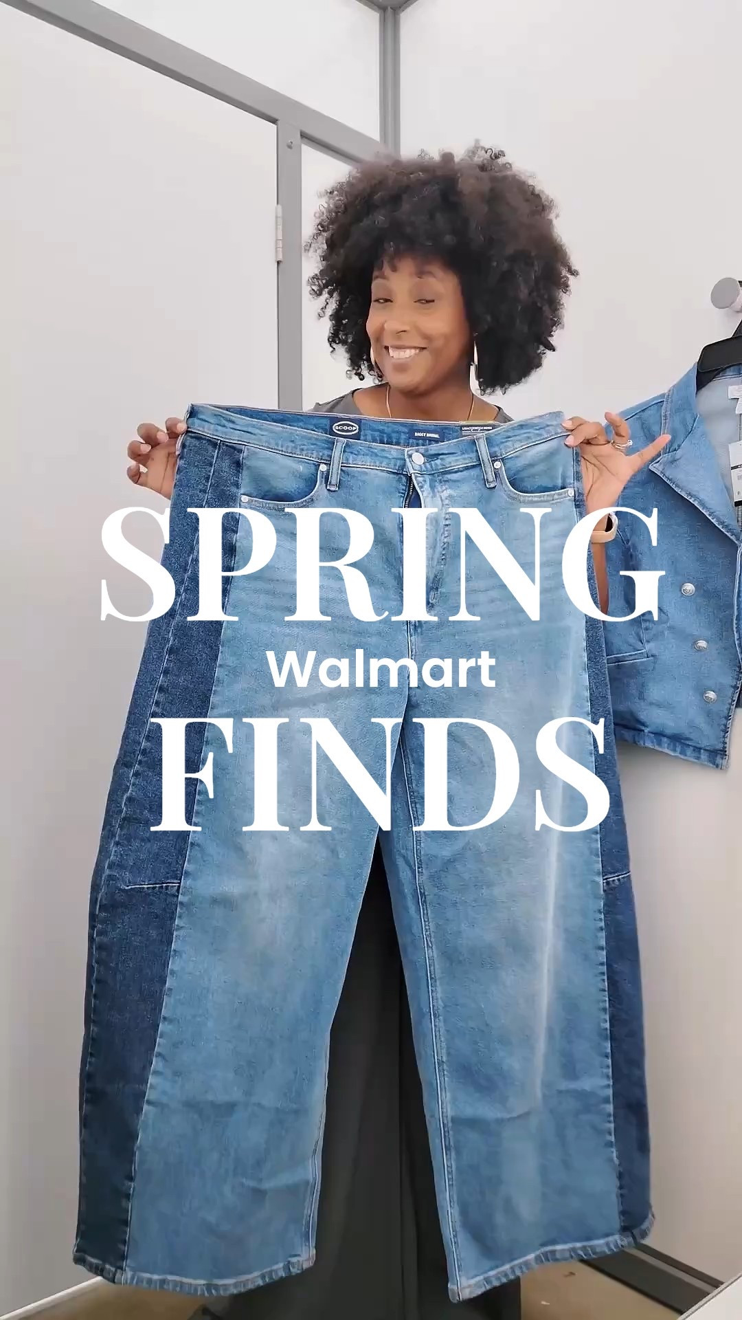 Walmart spring finds. 
Sizes shown:
Jeans size 16
Coverup: 1x
Blazer: 16
Pants: 12-14
Vest: 12-14


#LTKMidsize