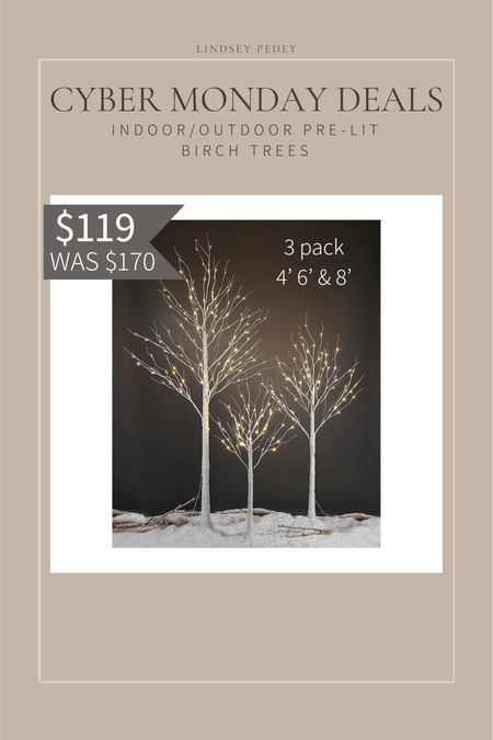 Cyber Monday deal on these amazing birch trees! Come in a 3 pack or you can purchase separately. 

Black Friday, cyber Monday, home, Decour, holiday decor, Christmas decor, front porch, twinkle, lights, pre-lit trees, Amazon finds 

#LTKHoliday #LTKsalealert #LTKCyberweek