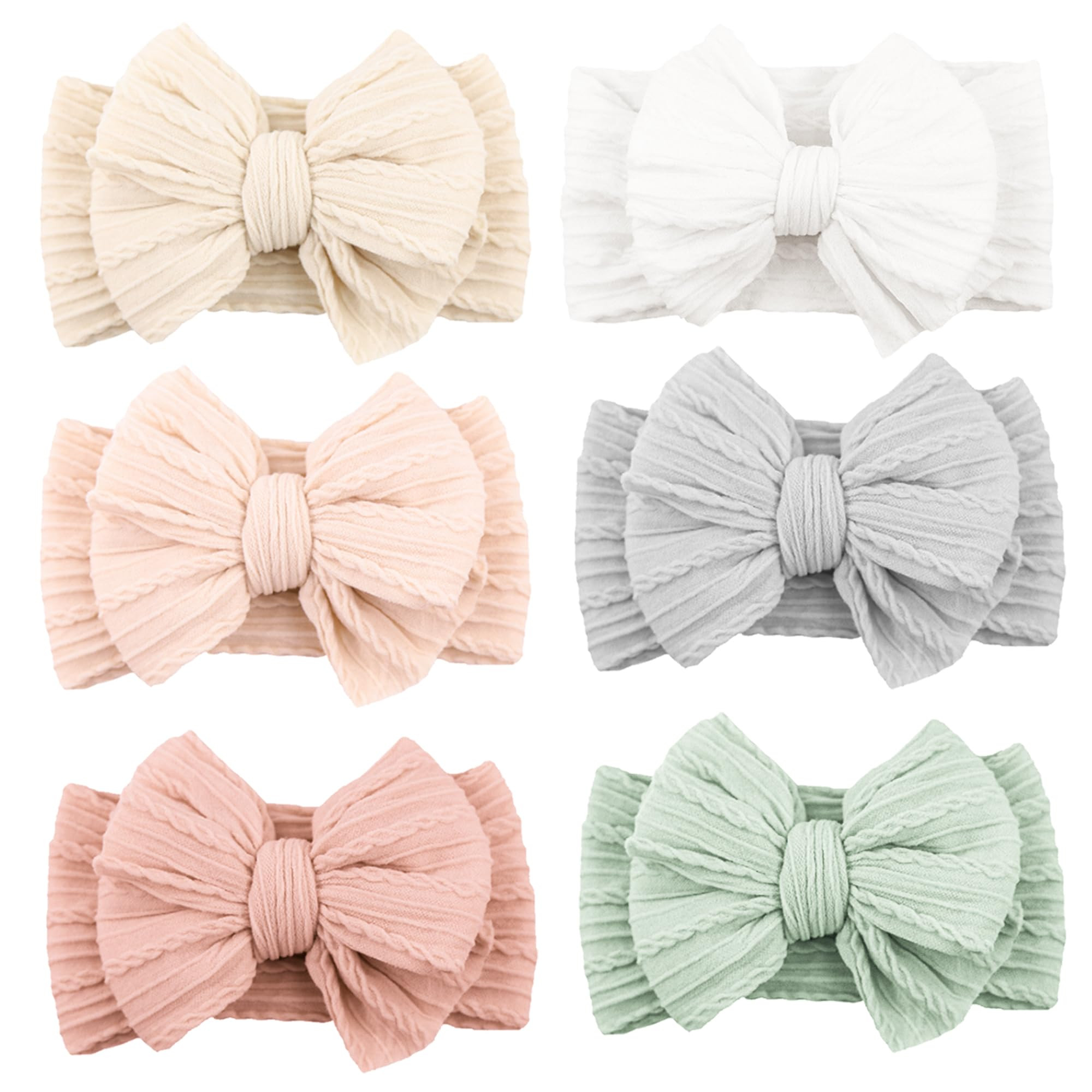 Amazon.com: Niceye Handmade Baby Headbands Soft Stretchy Nylon Hair Bands with Bows for Newborn Infant Baby Toddler Girls : Baby | Amazon (US)