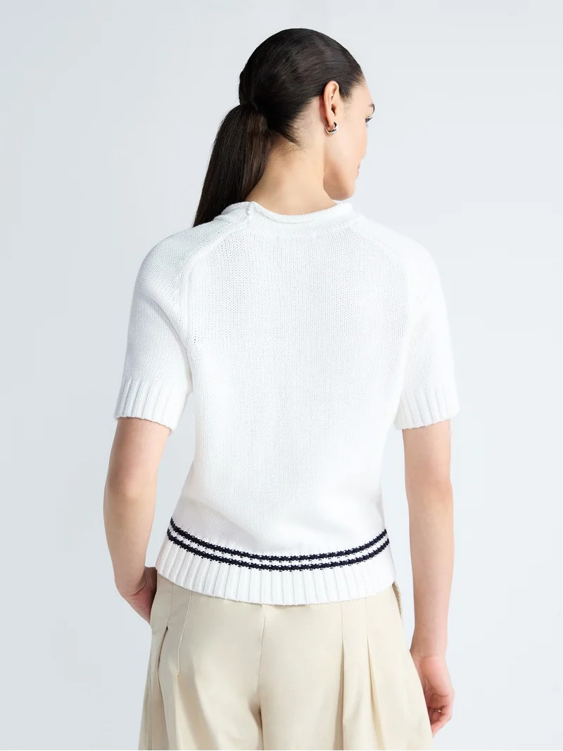 Free Assembly Women's and Women's Plus Roll Neck Cotton Sweater with Short Sleeves, Sizes XS-4X | Walmart (US)