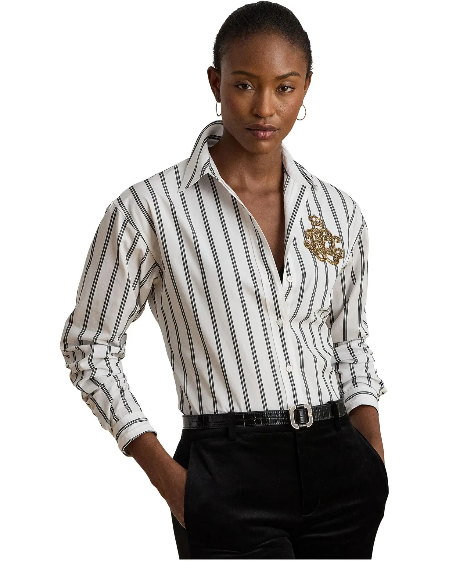 Relaxed Fit Striped Cotton Shirt | Zappos