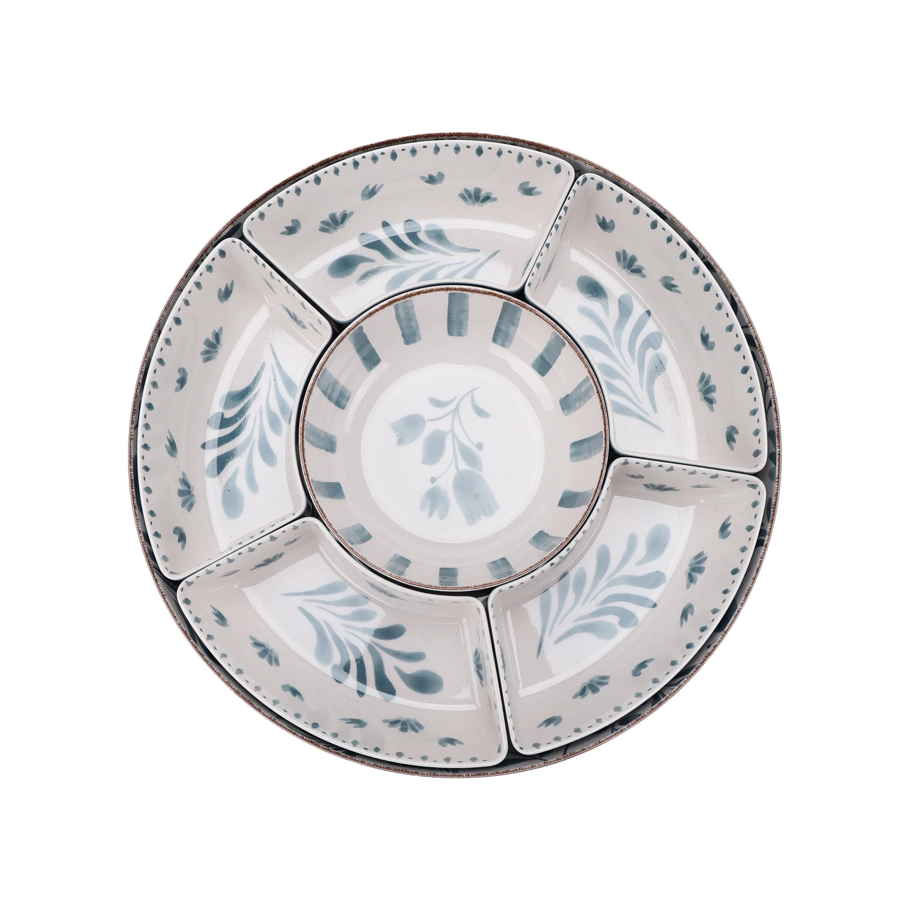 Better Homes & Gardens Bamboo Melamine Chip and Dip Tray, Blue | Walmart (US)