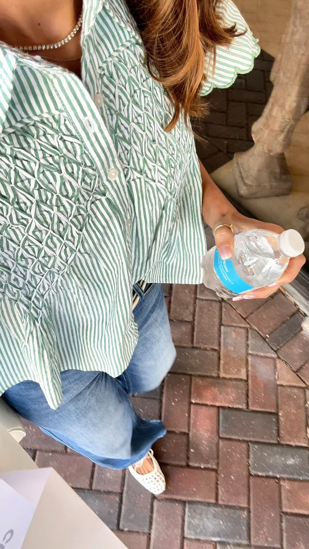 Today’s spring #ootd here! Love these Amazon wide leg jeans, size 24 and 29” inseam. Anthropologie blouse in XXS. Cream belt in XS. Woven ballet flats are TTS. 

#LTKPetite #LTKSeasonal #LTKootd