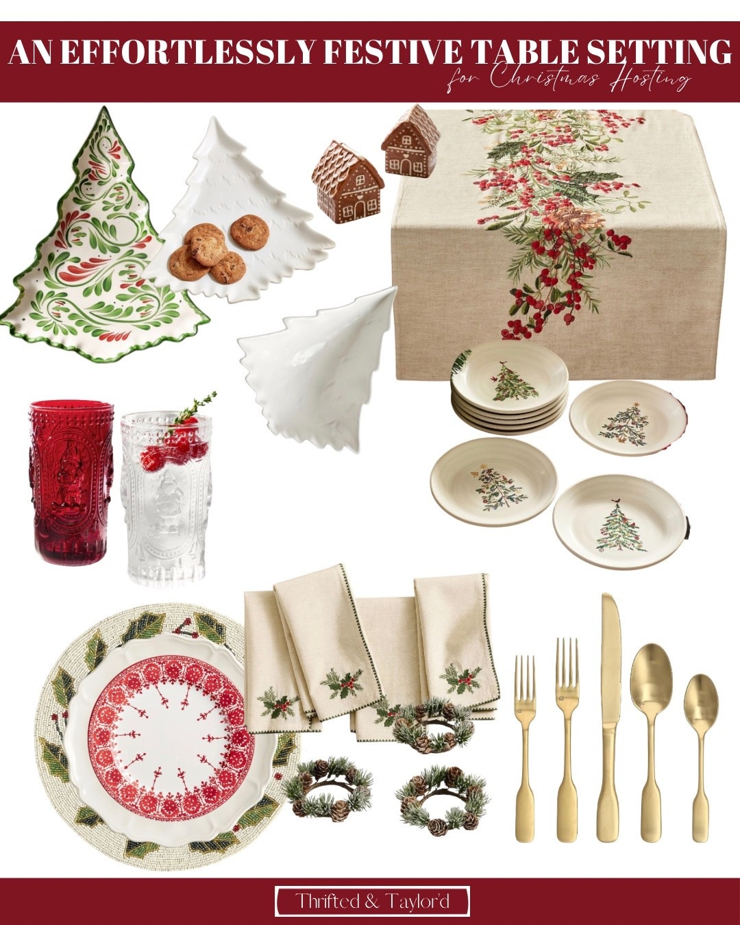 If you’re pulling your holiday table together this year, this little roundup might help. I gathered a mix of classic Christmas pieces—tree-shaped serving dishes, embroidered linens, berry-trimmed runners, and a few vintage-inspired touches that make the whole table feel warm and thoughtfully layered.
All of the finds are linked for you below so you can shop the full look and create your own cozy holiday table setting.

#LTKSeasonal #LTKCyberWeek #LTKHoliday