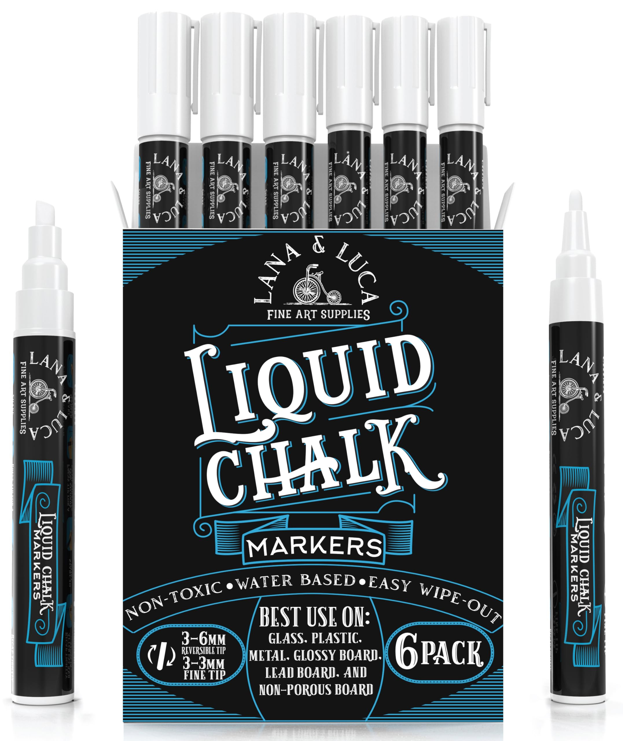 Liquid Chalk Marker Pen - White Dry Erase Marker - Chalkboard Signs, Windows, Blackboard, Glass (... | Amazon (US)