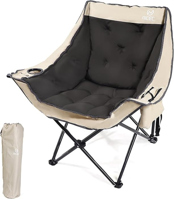 Nice C Silla de campamento acolchada, sillas de campamento de gran tamaño, sillas plegables acol... | Amazon (US)