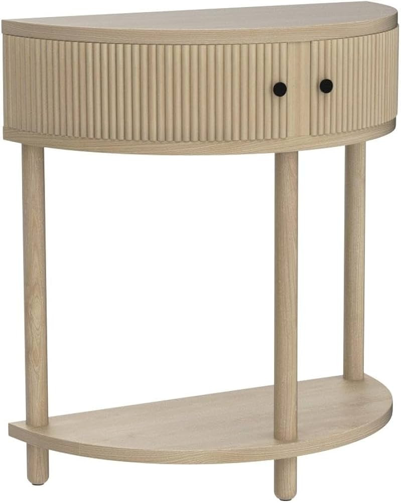 Fluted Half Moon Console Table - Small Entry Table - Living Room Furniture - Modern Home Decor - ... | Amazon (US)