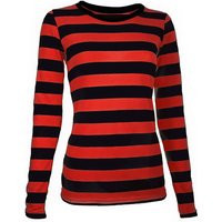 Women's Long Sleeve Black & Red Striped Shirt | Etsy (US)