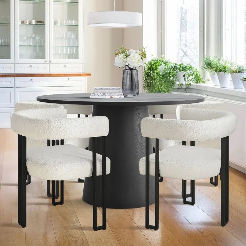 Hindorff Black Round Dining Table Sets | Wayfair North America