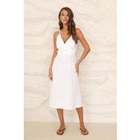 Milk White Linen Dress, Backless Basic Midi Summer Lithuanian Dress | Etsy (US)