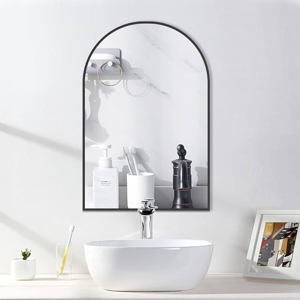 SHIGAKEN 20"x30" Arch Wall Mirror, Arched Bathroom Mirror, Vanity Mirror, for Bathroom, Bedroom, ... | Amazon (US)