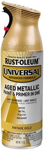 Rust-Oleum 342918 Universal Spray Paint, 11 oz, Vintage Gold, 11 Ounce | Amazon (US)