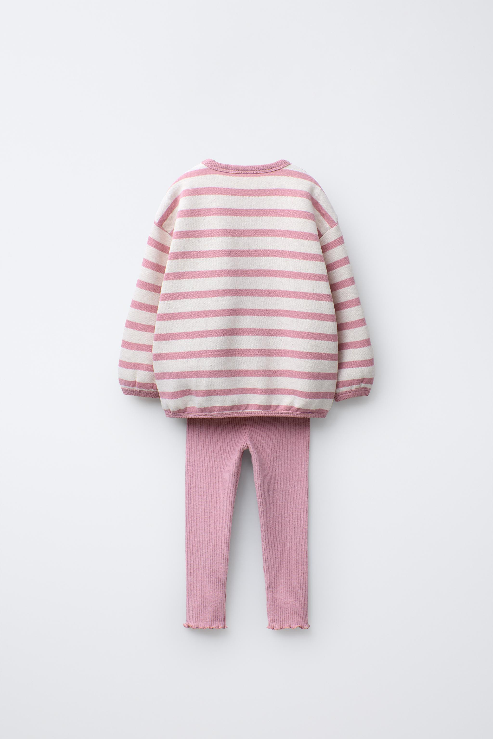 STRIPED SWEATSHIRT AND SOFT TOUCH LEGGING SET | Zara US