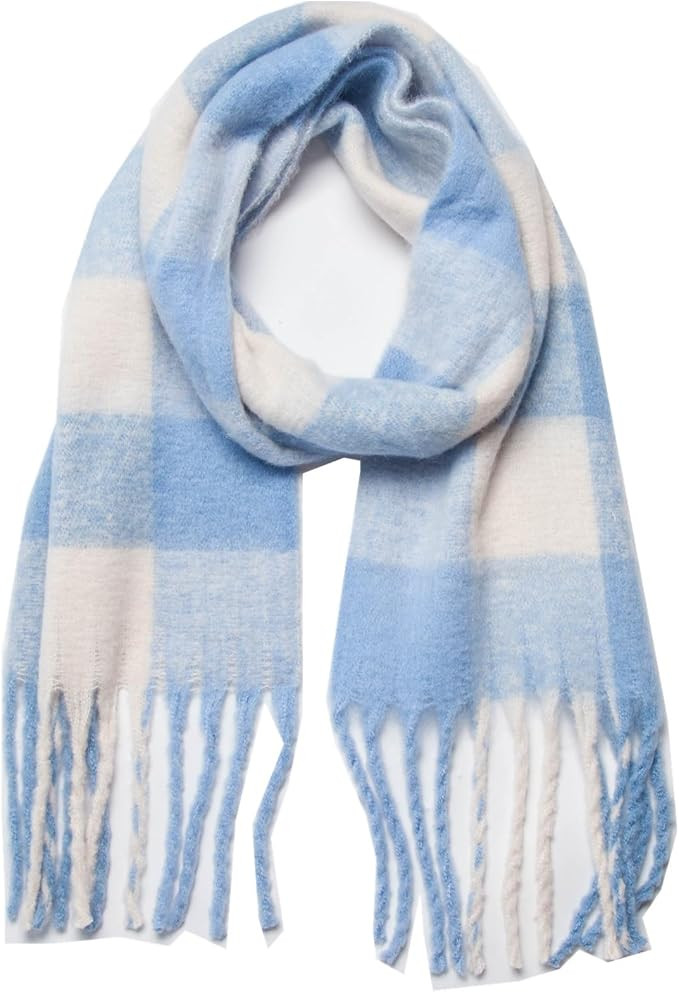 Yatemiole Women's Cashmere Big Coloured Checked Scarf Winter Warm Wrap Scarf | Amazon (US)