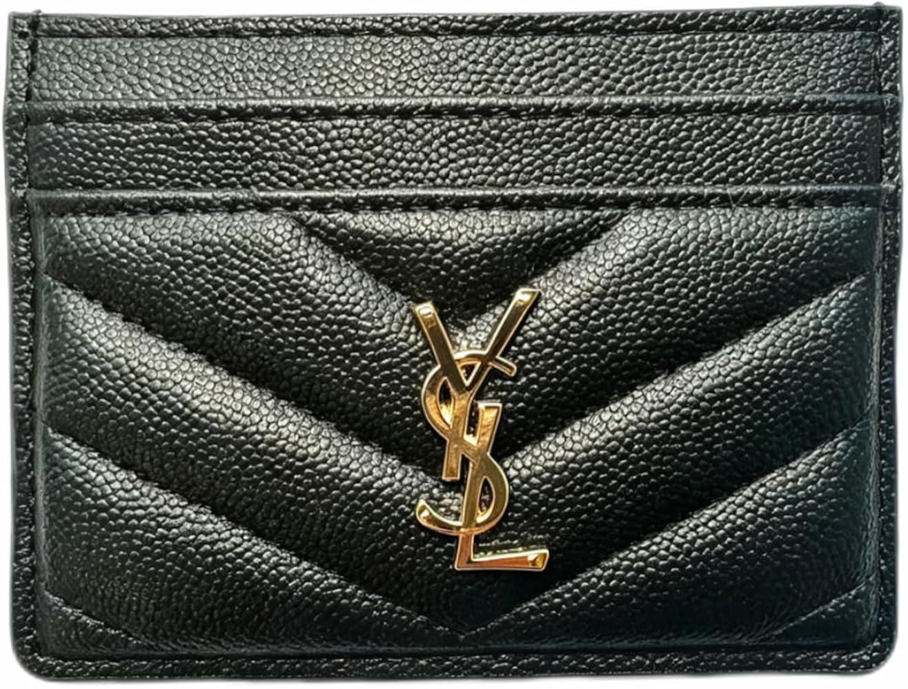 Quilted Leather Card Holder for Women, Slim Credit Card Wallet, Multi\u2011Slot Minimalist Pocket... | Amazon (US)