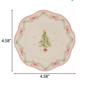 Christmas Tree & Pink Bow Tidbit Plate | Poshmark