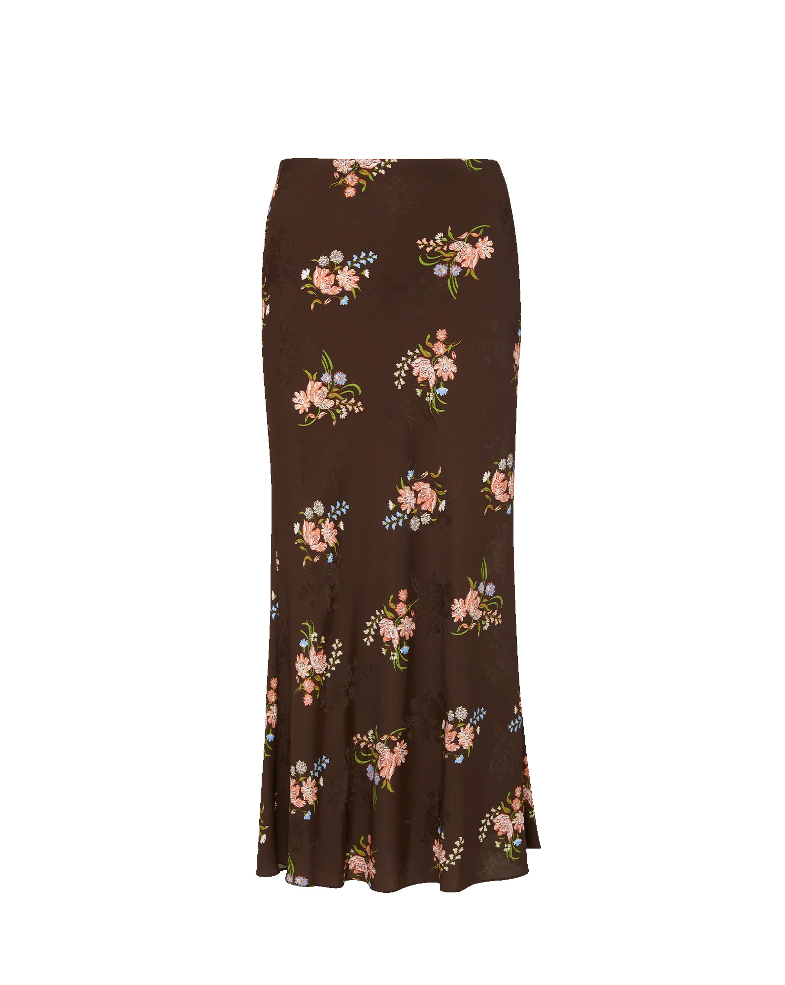 Clover Floral Midi Skirt in Dark Mocha Multi | Veronica Beard | Veronica Beard